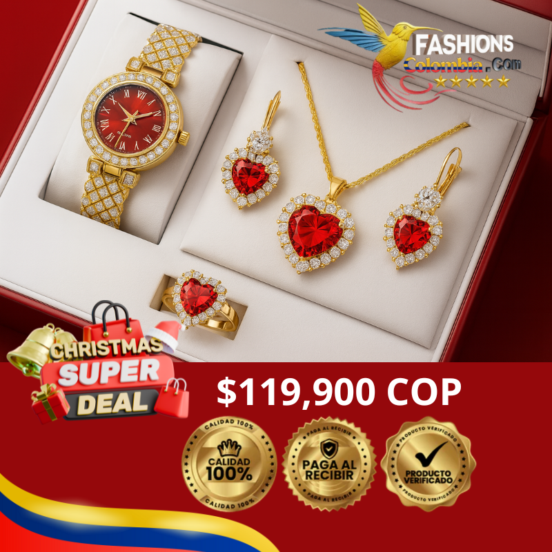 Juego de Reloj De Lujo Mujer 4 Piezas