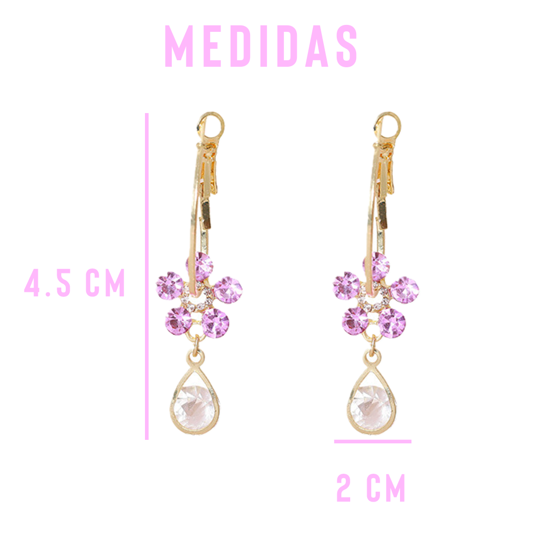 ✨ Pendientes De Cristal Fashion Flower ✨