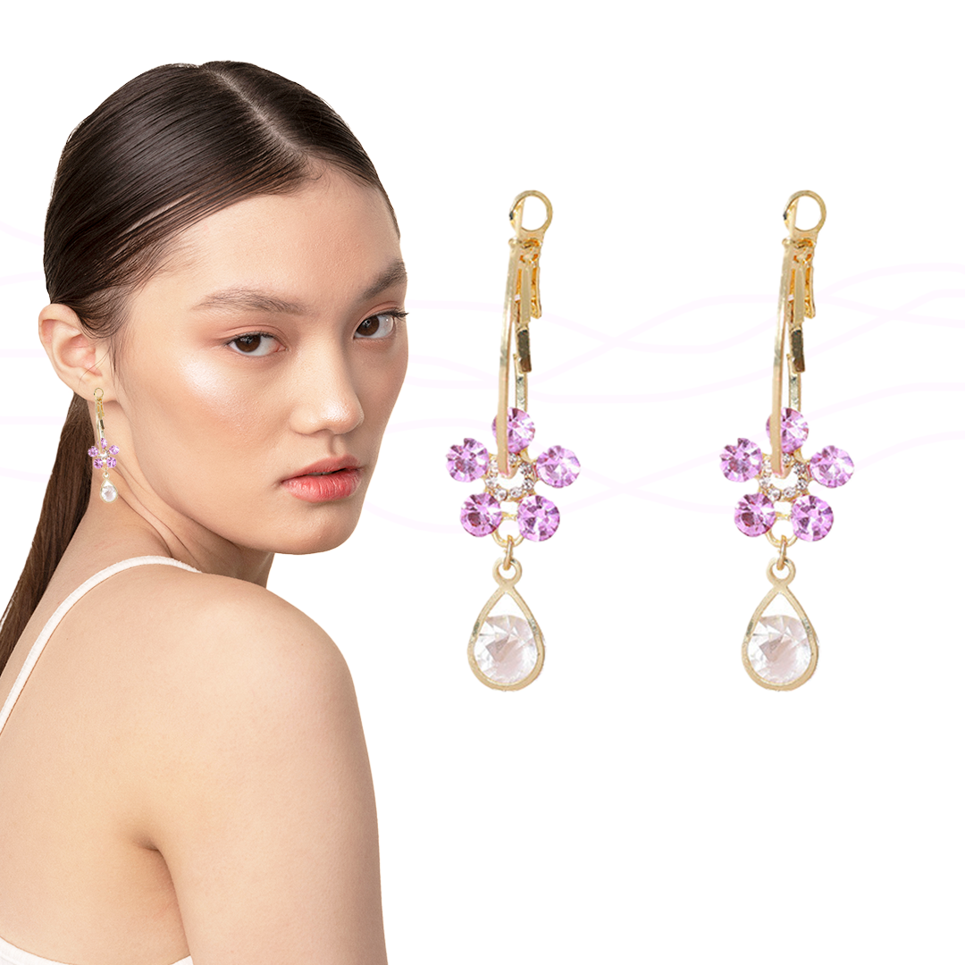 ✨ Pendientes De Cristal Fashion Flower ✨