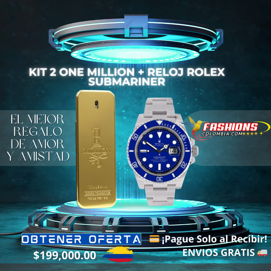 KIT 2 ONE MILLION+RELOJ ROLEX SUBMARINER