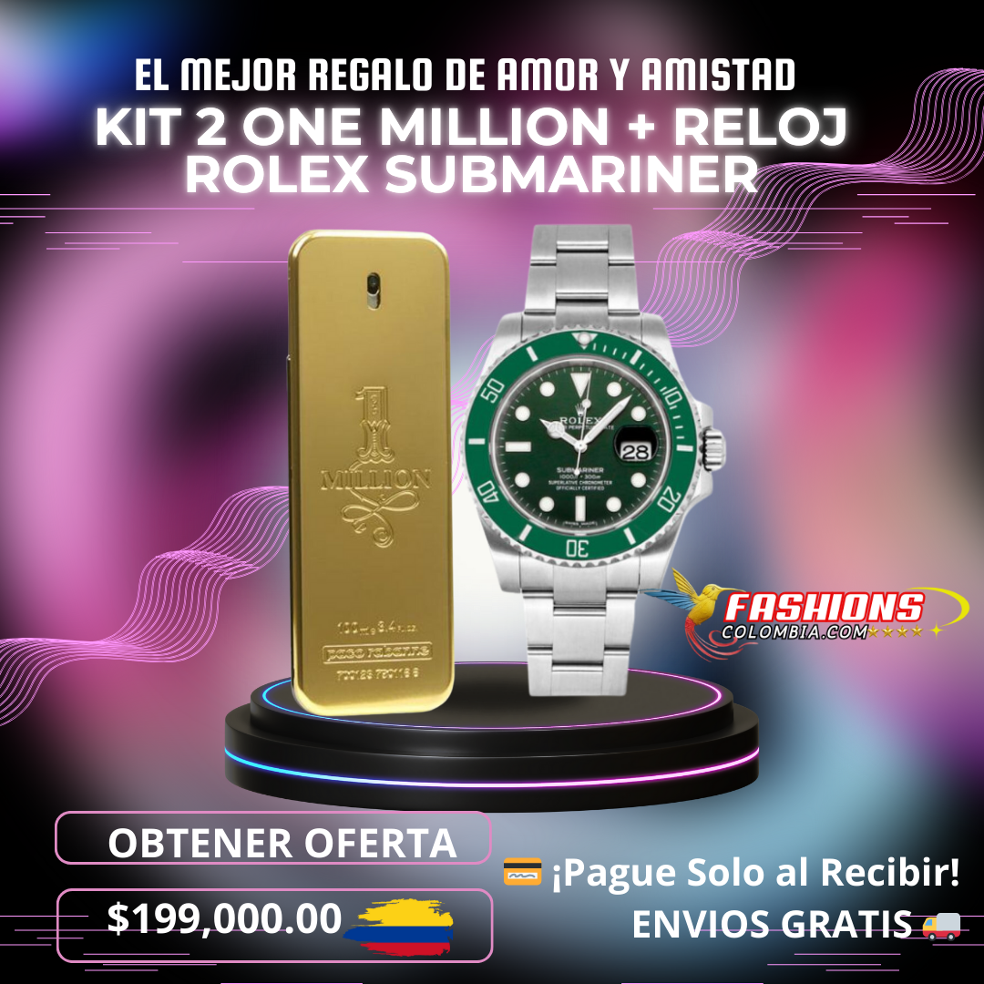 KIT 2 ONE MILLION+ROLEX SUBMARINER WATCH