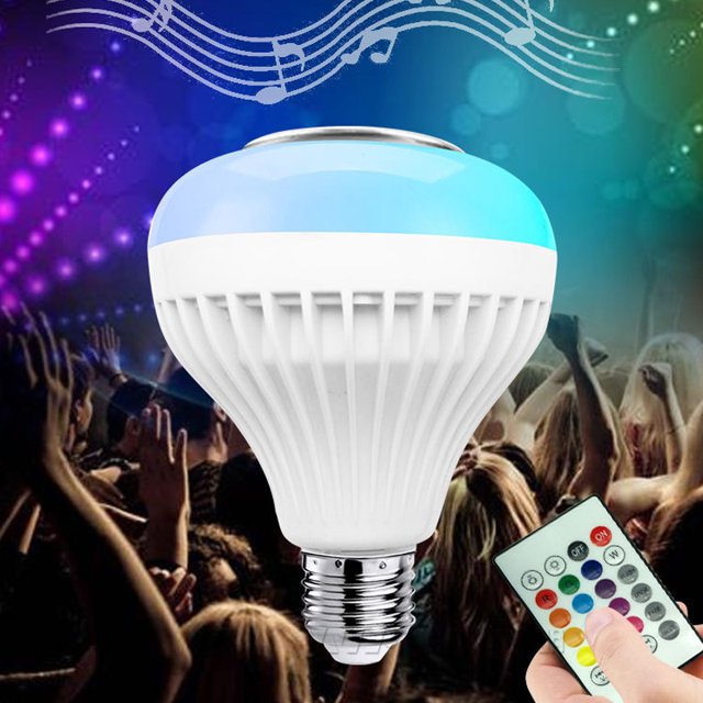 Bombillo LED Multicolor RGB con Parlante Bluetooth y Control Remoto