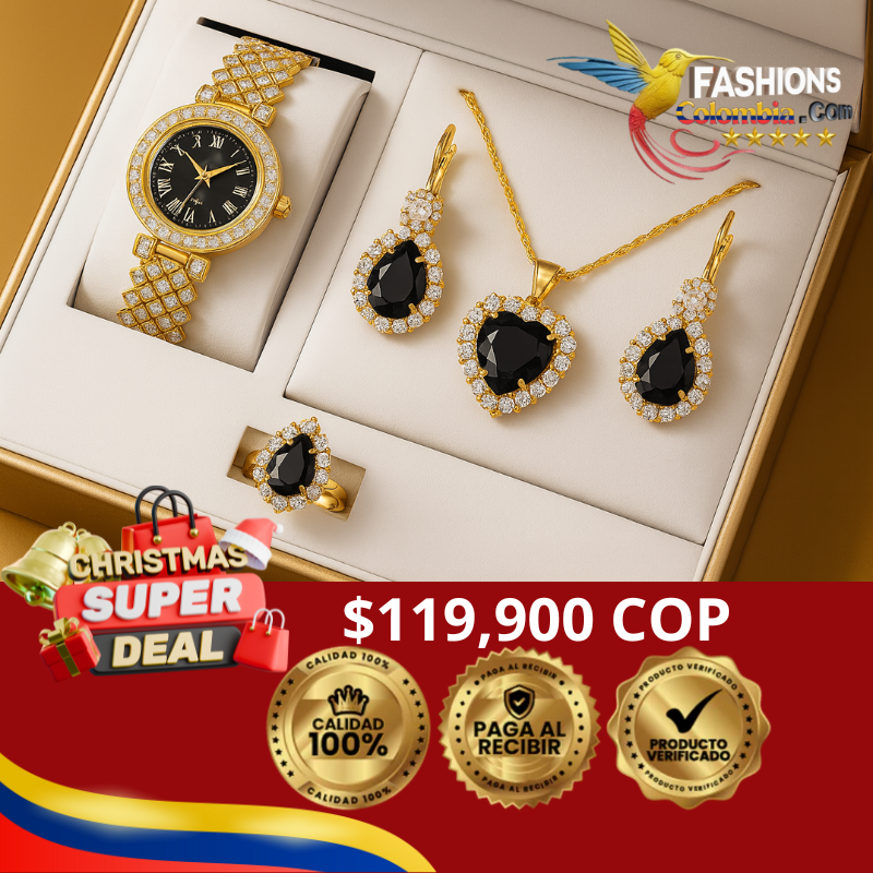 Juego de Reloj De Lujo Mujer 4 Piezas