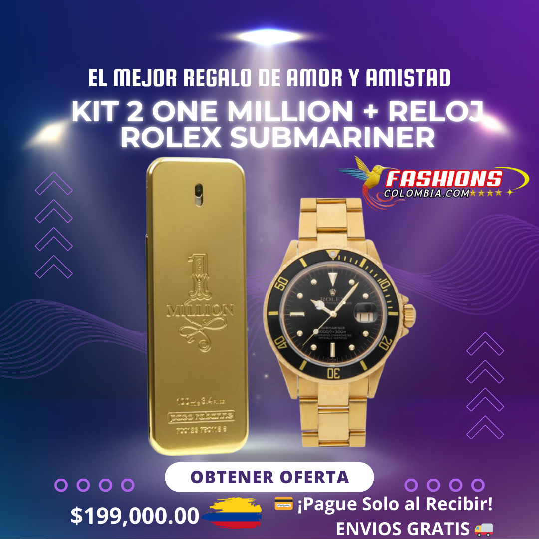 KIT 2 ONE MILLION+ROLEX SUBMARINER WATCH